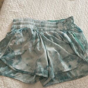 Lululemon turquoise tie dye shorts